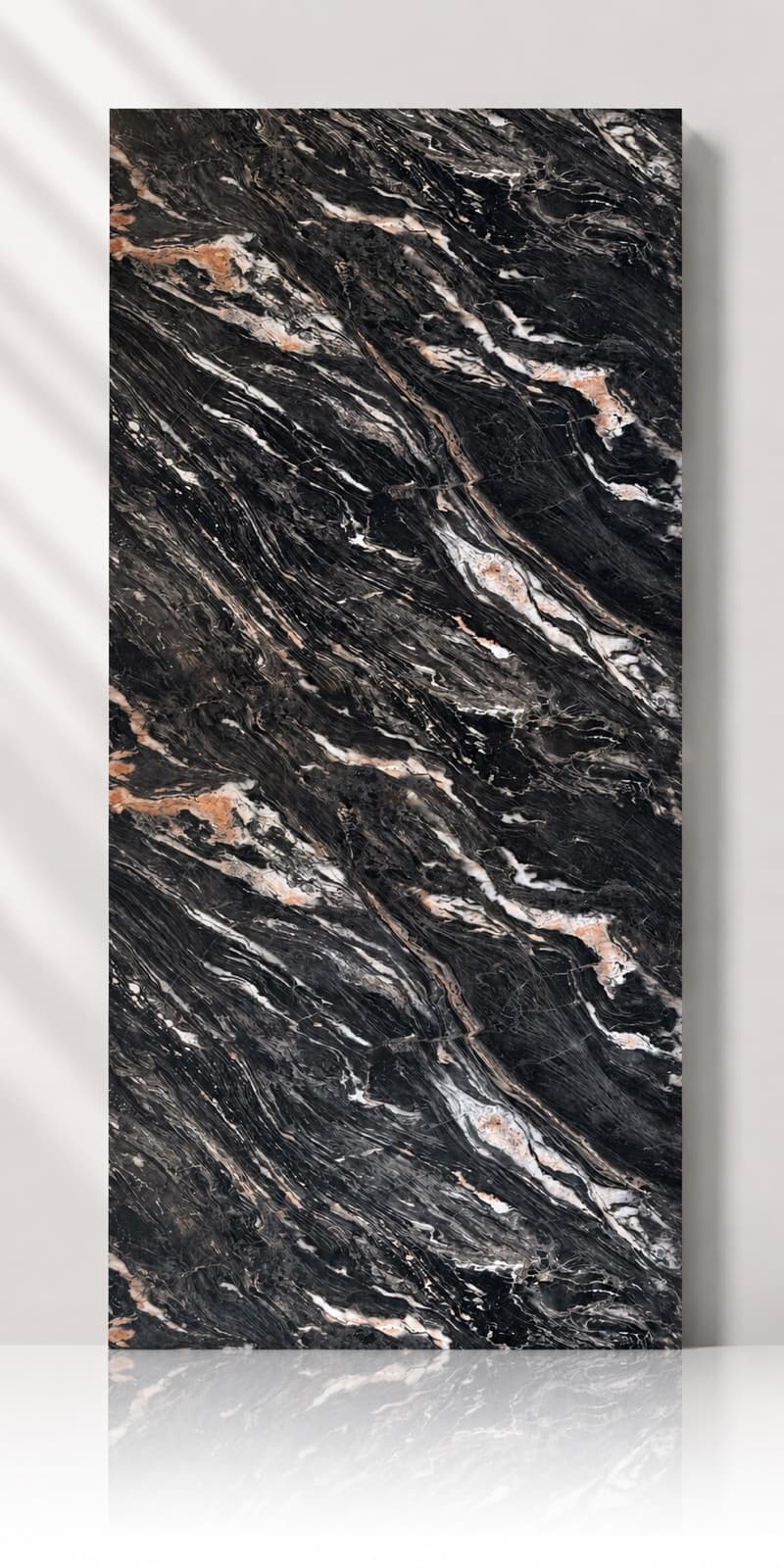 Roman Rose Black Marble Panel